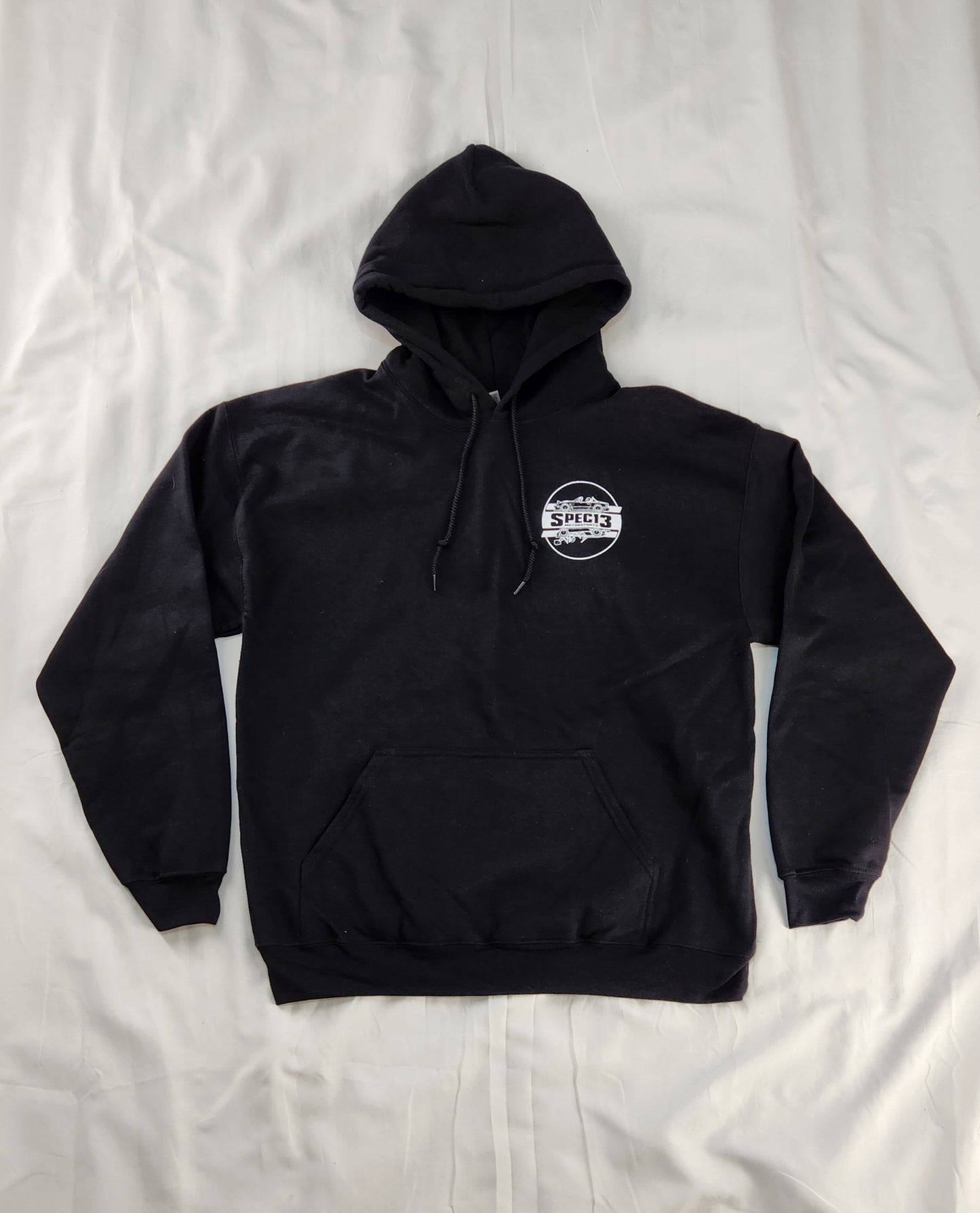 Black pull over hooded sweatshirt